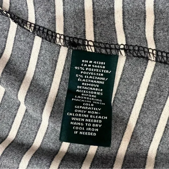 Lauren Ralph Lauren Striped Sleeveless Black & Tan Maxi Dress Size 4 - Picture 13 of 13